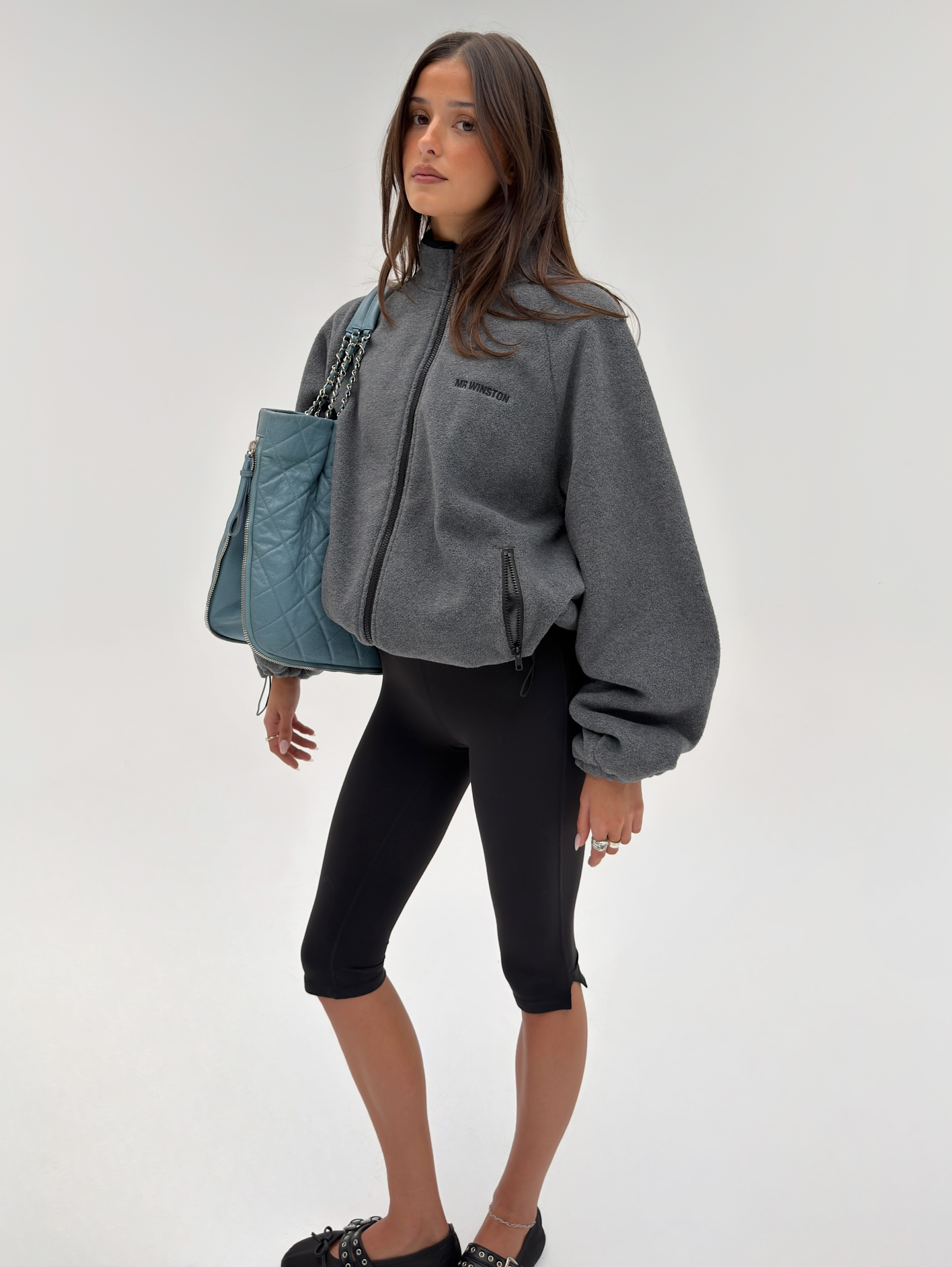 POLAR FLEECE JACKET - CHARCOAL