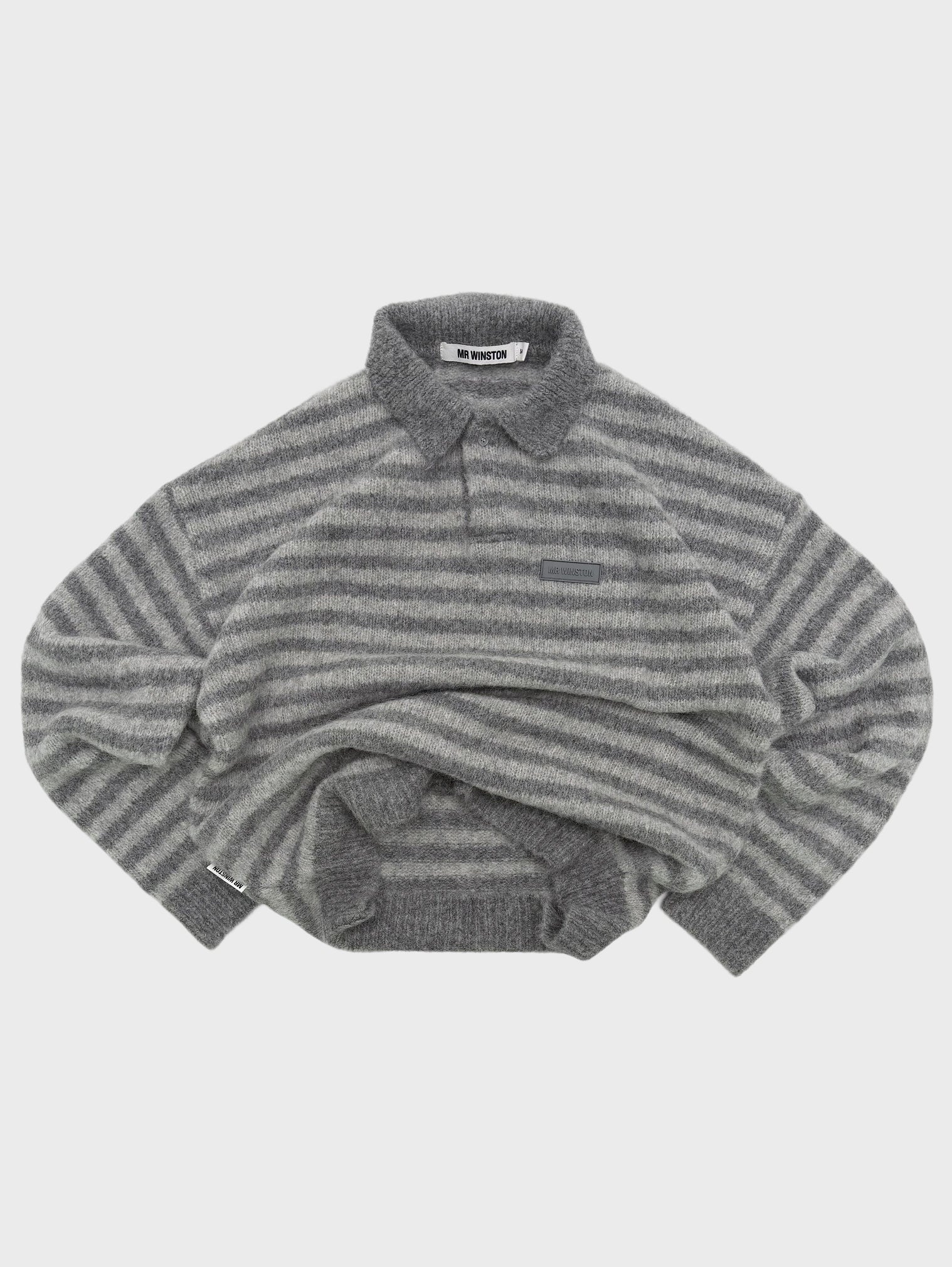ALPACA BLEND BOYFRIEND KNIT - GREY