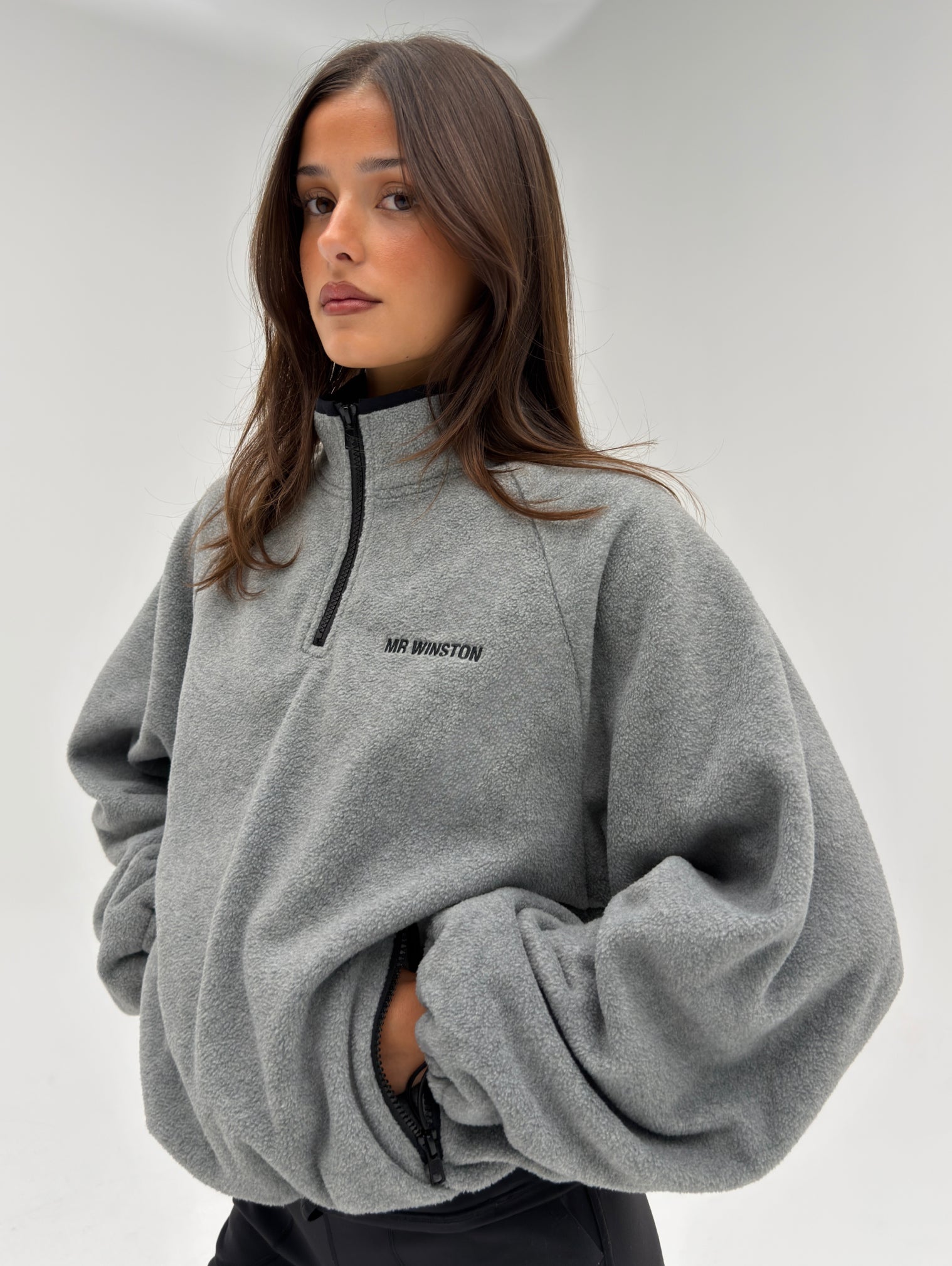 POLAR FLEECE 1/4 ZIP - GREY