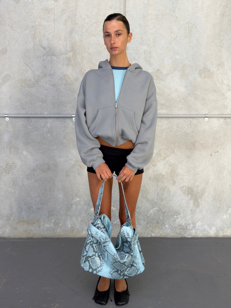 PUFF ZIP HOOD - GREY