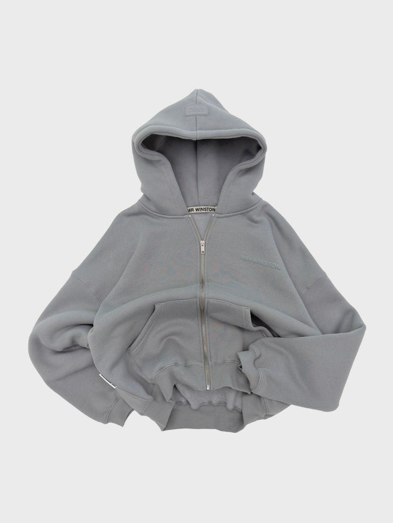 PUFF ZIP HOOD - GREY