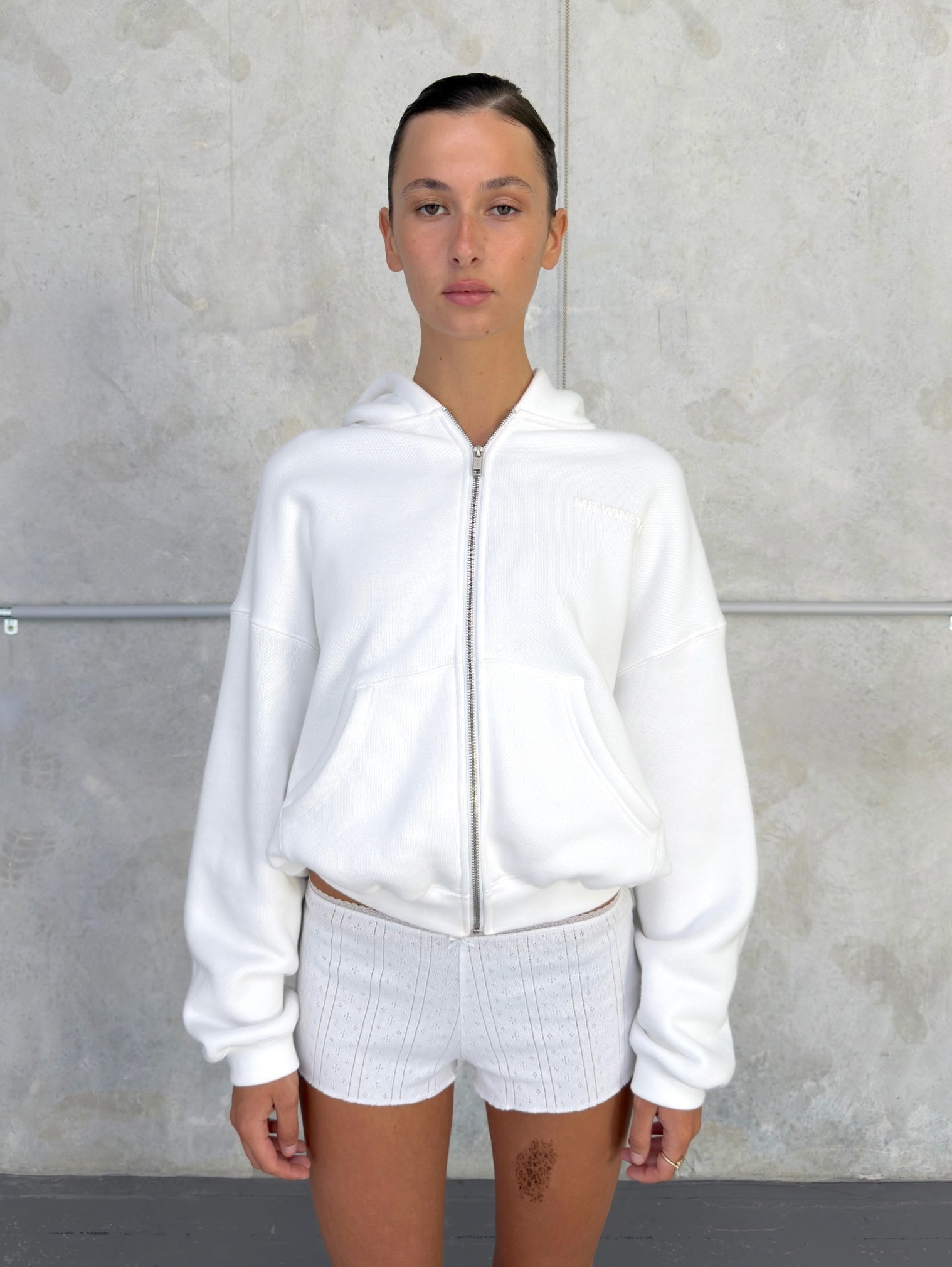 PUFF ZIP HOOD - WHITE