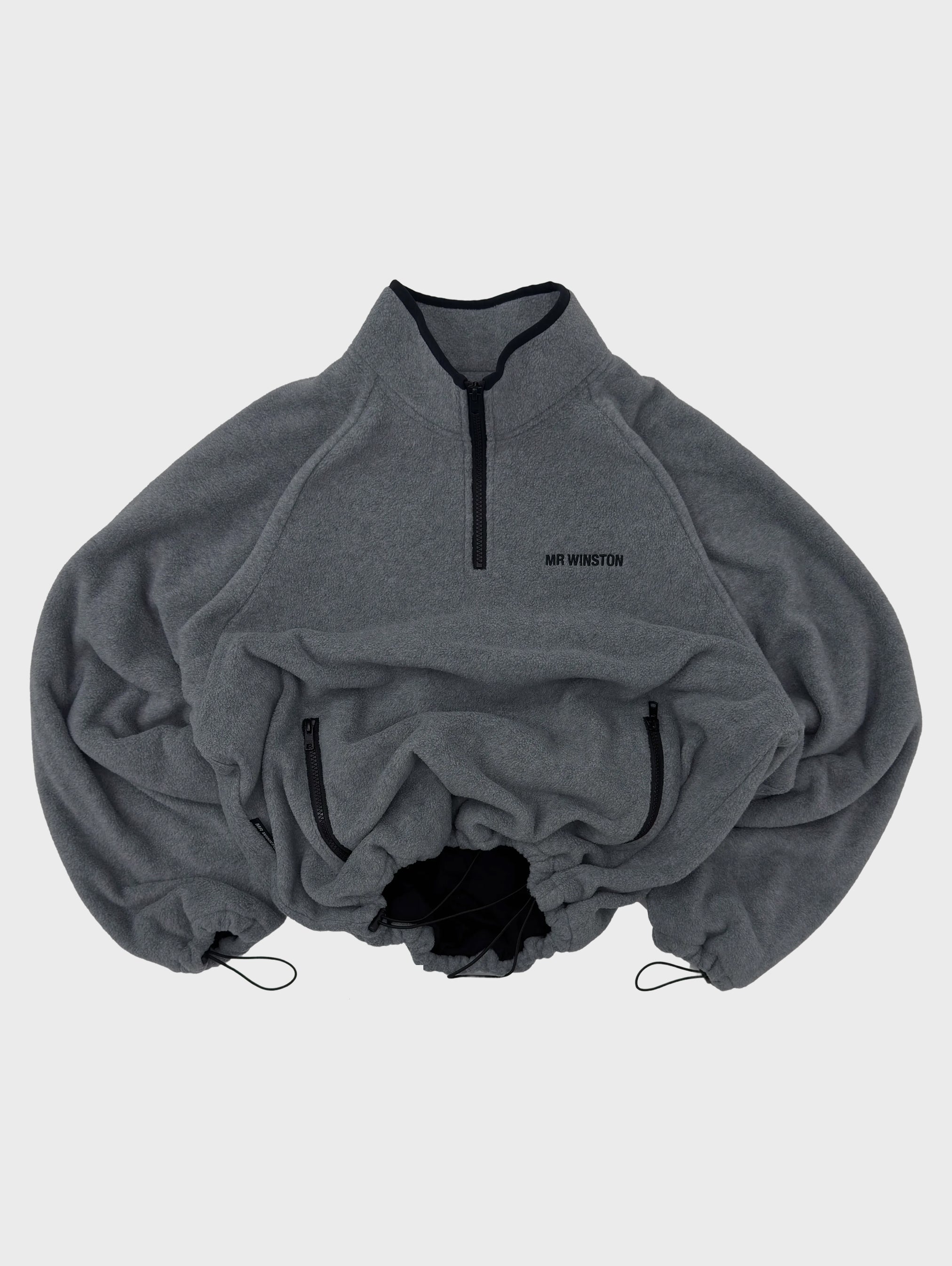POLAR FLEECE 1/4 ZIP JACKET - CHARCOAL